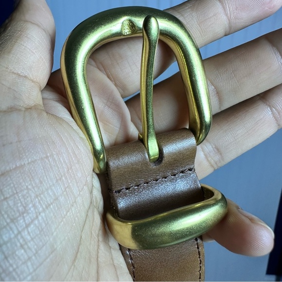 Coach Woven Men’s Brown Leather Belt Size 40” 100 cm - Picture 8 of 9